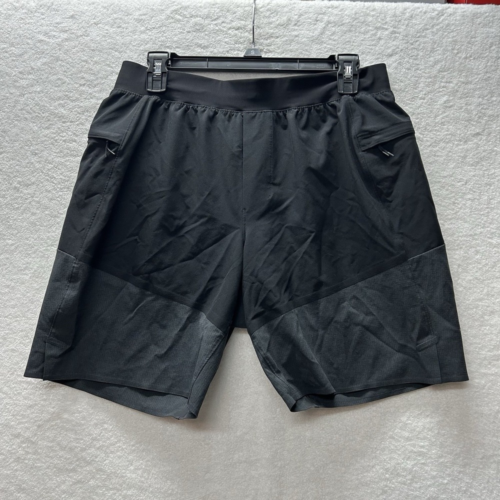 Lululemon Mens Size L Gray Black Two Tone Lined Athletic Shorts